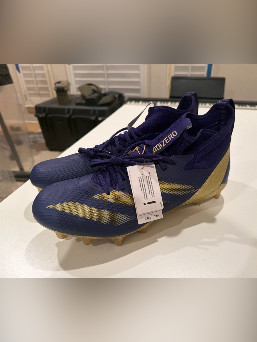 adidas Adizero Purple and Gold Soccer Cleats - Size 14